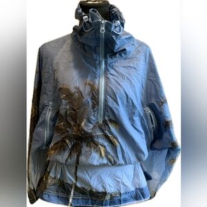 Adidas By Stella McCartney Blue Palms Windbreaker Jacket Size S